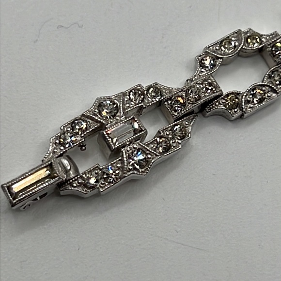 ENGEL BROTHERS 1930’s ART DECO RHINESTONE BRACELET - Picture 3 of 12